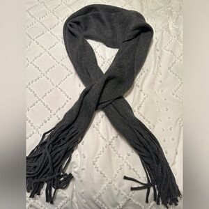 Lucky Brand Gray Fleece Fringe Scarf